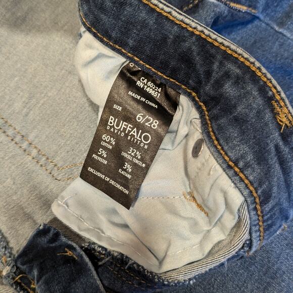 Buffalo David Bitton Women's 6/28 Jeans Blue Denim 28x26.5 Mid-Rise Soft Stretch - Picture 6 of 9